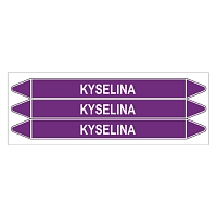 Značení potrubí, kyselina,3 ks, 355 × 37 mm